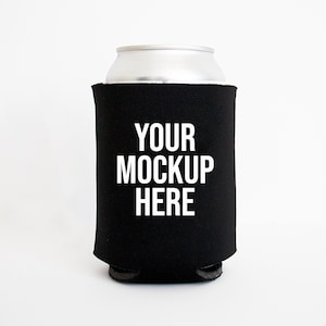 Black Can Cooler Mockup | Black Can Holder Mockup | Can Drink Sleeve | Wedding Can Cooler | Blank Drink Sleeve | Blank Can Holder Mockup