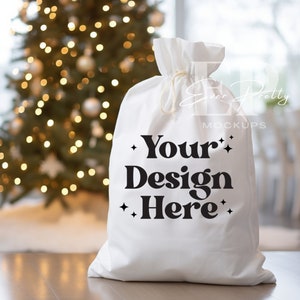 Santa Sack Mockup Christmas Sack Mockup Drawstring Bag Mockup Christmas Sacks Mockup Christmas Sack Bag Present Mockup Santasac