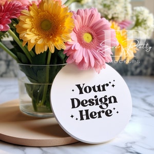 Sublimation Coaster Mockup Blank Coasters Mockup Round Coaster Mockup White Sublimation Coaster Mockup Sublimations Coasters