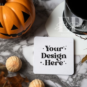 Sublimation Coaster Mockup Square White Coaster Mockup Square Coaster for Sublimation White Coasters Mockup Fall Coaster Mockup