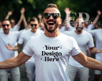 Bachelor Party Shirt Mockup Bachelor Tshirt Mockup White Bella Canvas 3001 Men&#39;s Mockup Groom Shirt Mockup Mens Group Shirt Mockup Groomsmen