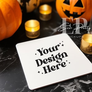 Sublimation Coaster Mockup Square White Coaster Mockup Square Coaster for Sublimation White Coasters Mockup Fall Coaster Mockup
