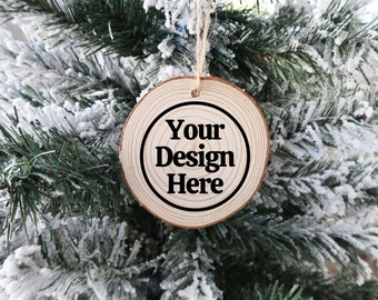 Rustic Ornament Mockup, Wood Christmas Ornament Mockup, Wood Slice Ornament, Wood Ornament Mockup, Christmas Ornaments, Mockup for Ornaments