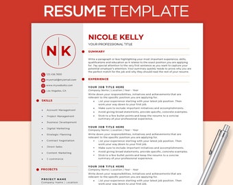 Resume Template Word, Resume Design, Apple Pages Resume, Professional Resume, CV Template, Modern Resume, Minimalist Resume, CV Resume