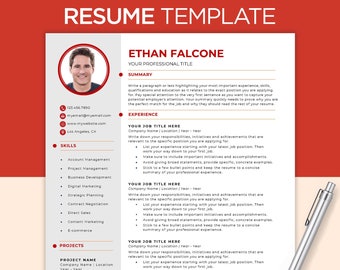 Resume Template Word, Resume Design, Apple Pages Resume, Professional Resume, CV Template, Modern Resume, Minimalist Resume, CV Resume