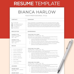 Resume Template Word, Resume Design, Apple Pages Resume, Professional Resume, CV Template, Modern Resume, Minimalist Resume, CV Resume