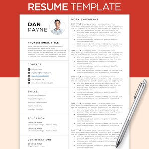 Resume Template Word, Resume Design, Apple Pages Resume, Professional Resume, CV Template, Modern Resume, Minimalist Resume, CV Resume