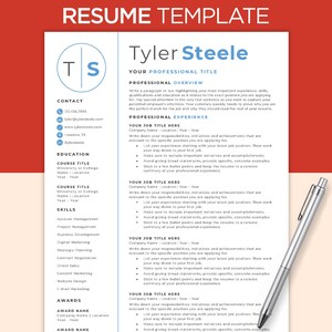 Resume Template Word, Resume Design, Apple Pages Resume, Professional Resume, CV Template, Modern Resume, Minimalist Resume, CV Resume