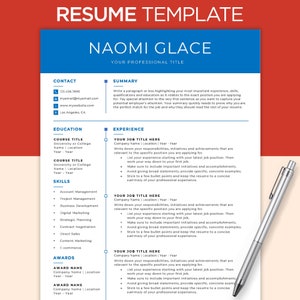 Resume Template Word, Resume Design, Apple Pages Resume, Professional Resume, CV Template, Modern Resume, Minimalist Resume, CV Resume