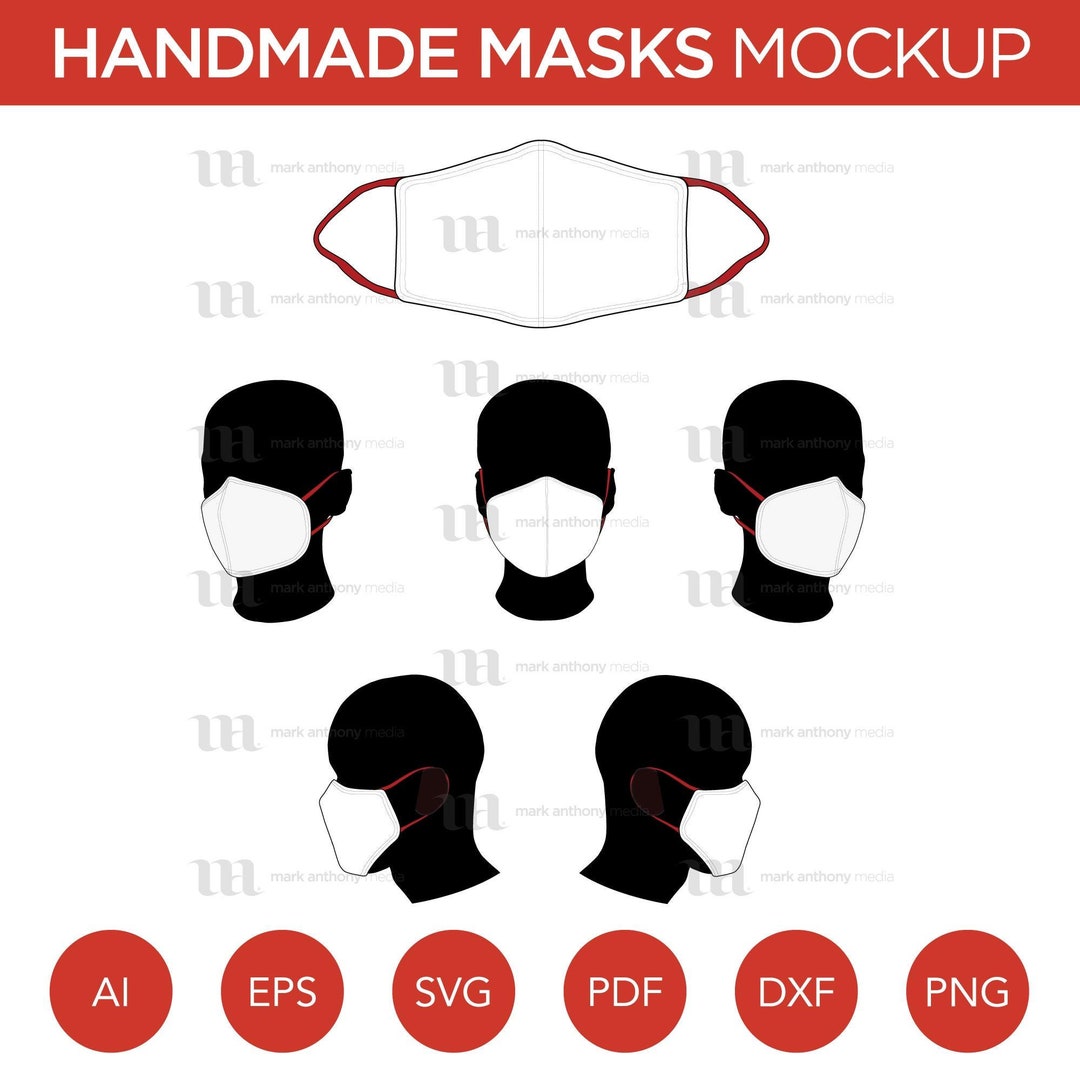 Handmade Masks - Mockup and Template - 6 Angles, 1 Style, Layered ...