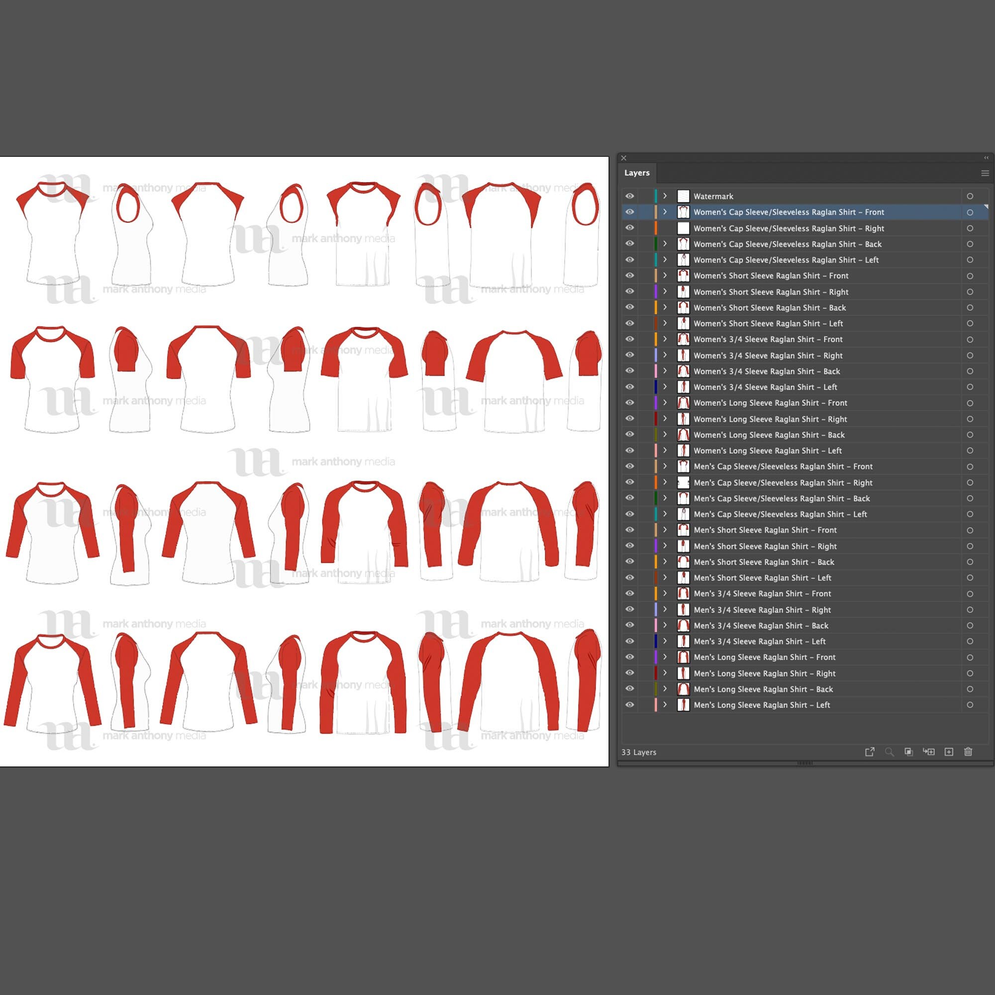 Download Raglan Men's Women's Shirt Bundle Mockup and | Etsy