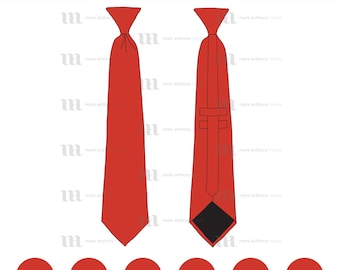Necktie - Mockup and Template - 2 Angles, 1 Style, Layered, Detailed and Editable Vector in EPS, SVG, AI, png, def and pdf