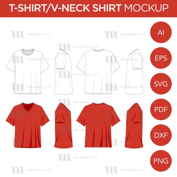 Download T Shirts And V Neck Shirts Mockup And Template 8 Angles 2 Etsy