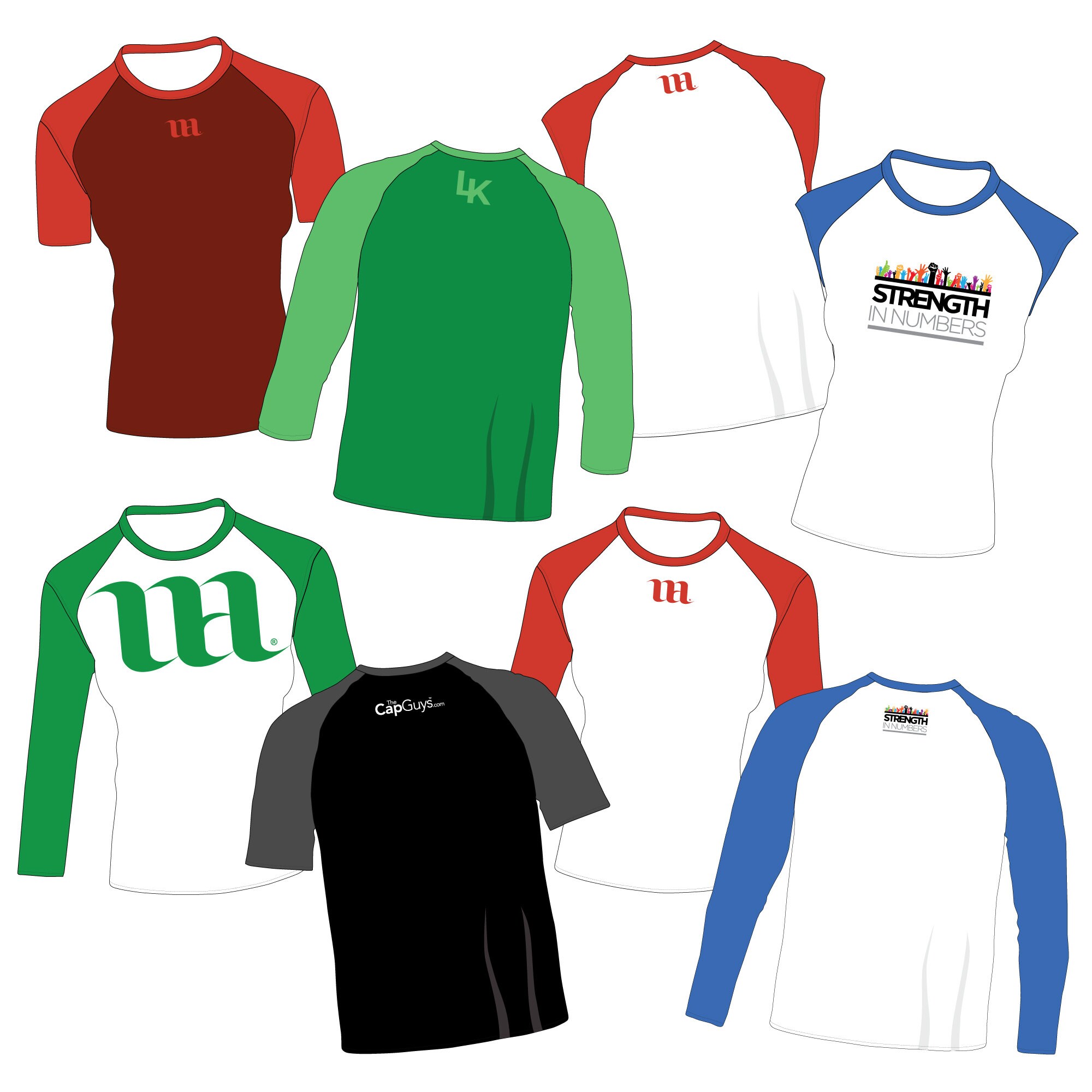 Download Raglan Men's Women's Shirt Bundle Mockup and | Etsy