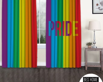 LGBTQ+ Gay Pride Blackout Curtain,Window,2 Panels,Custom Size,Gay Pride Day, Lesbian LGBTQ.Gay Friendly,Thermal Insulated,noise reducing,