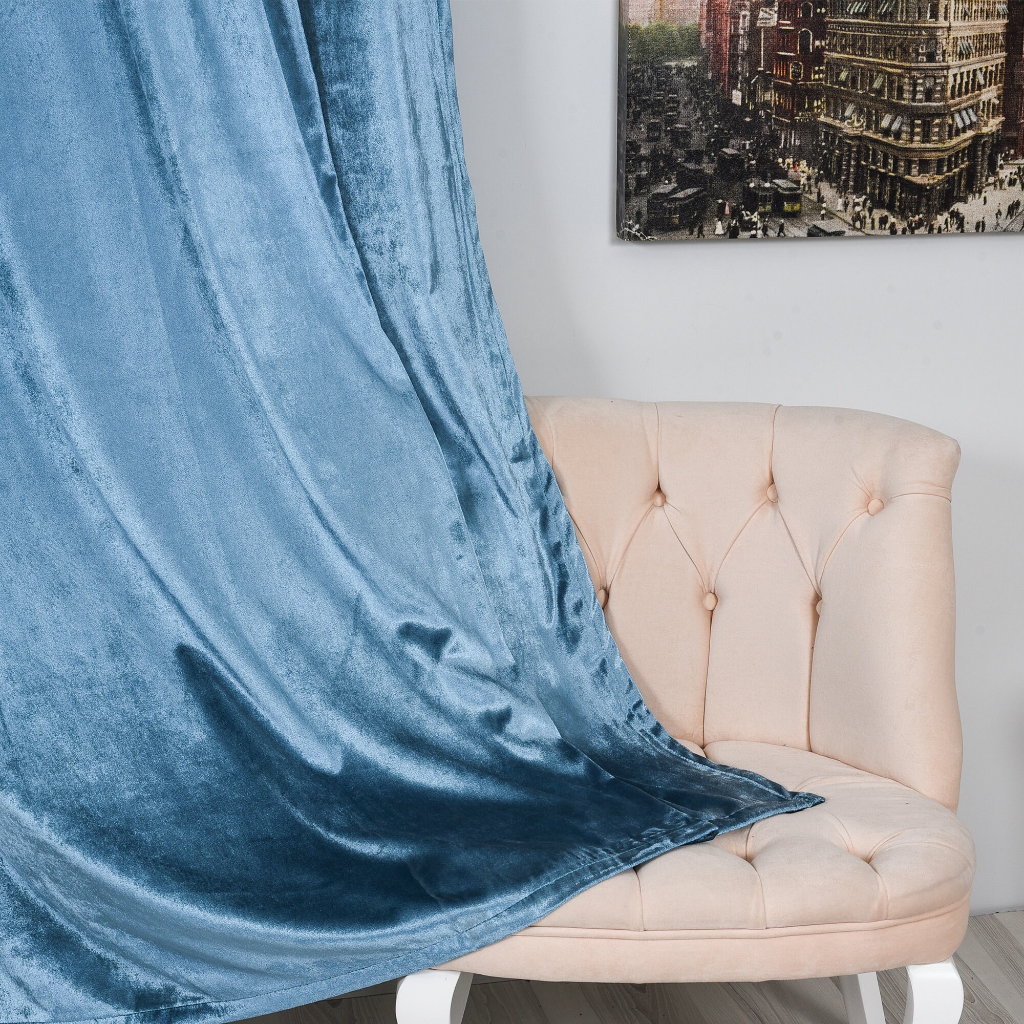 Baby Blue Luxury Velvet CurtainsCustom MadeWindow Curtain Etsy