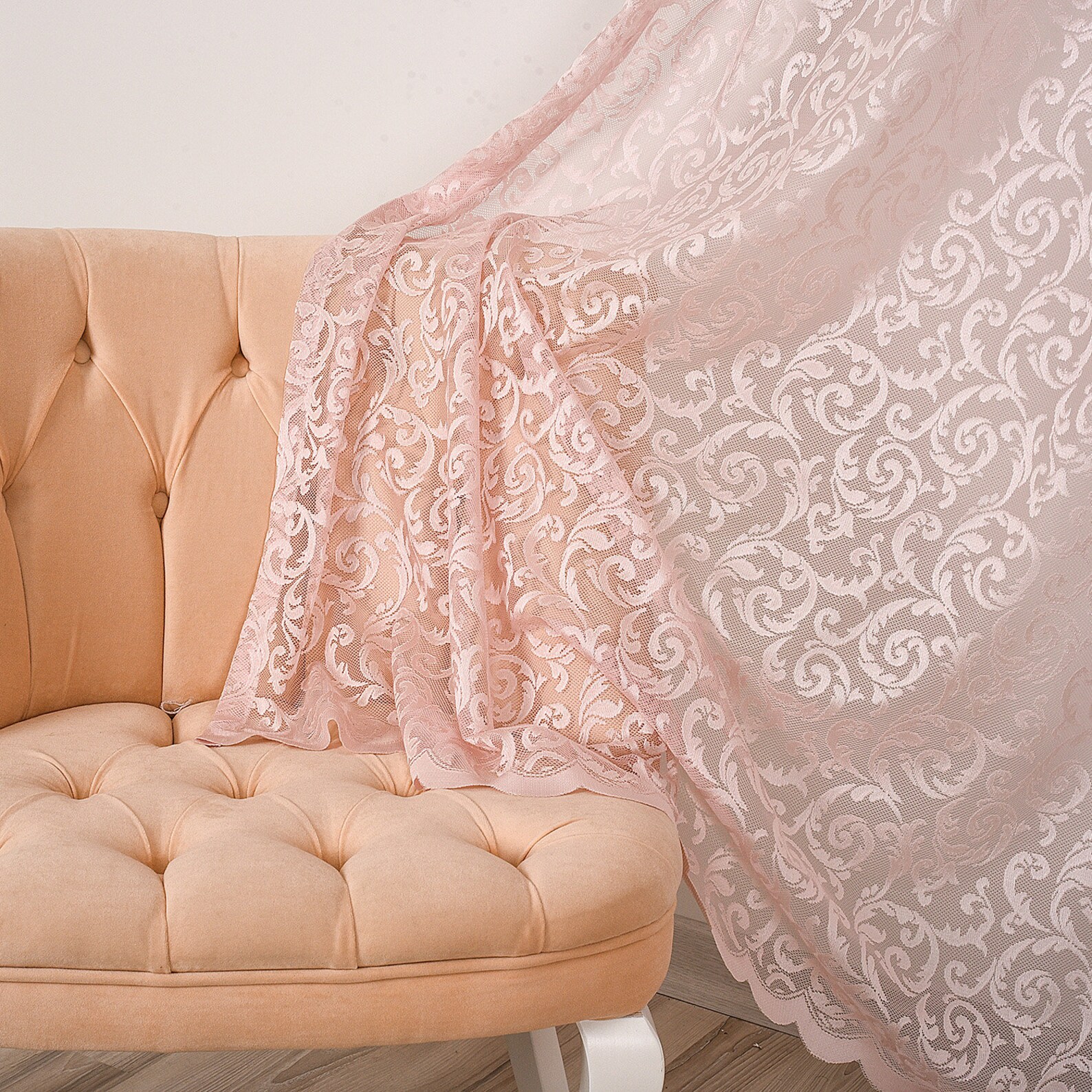 Set of 2 Lace Sheers curtain PanelsRod pocket curtainsCustom Etsy