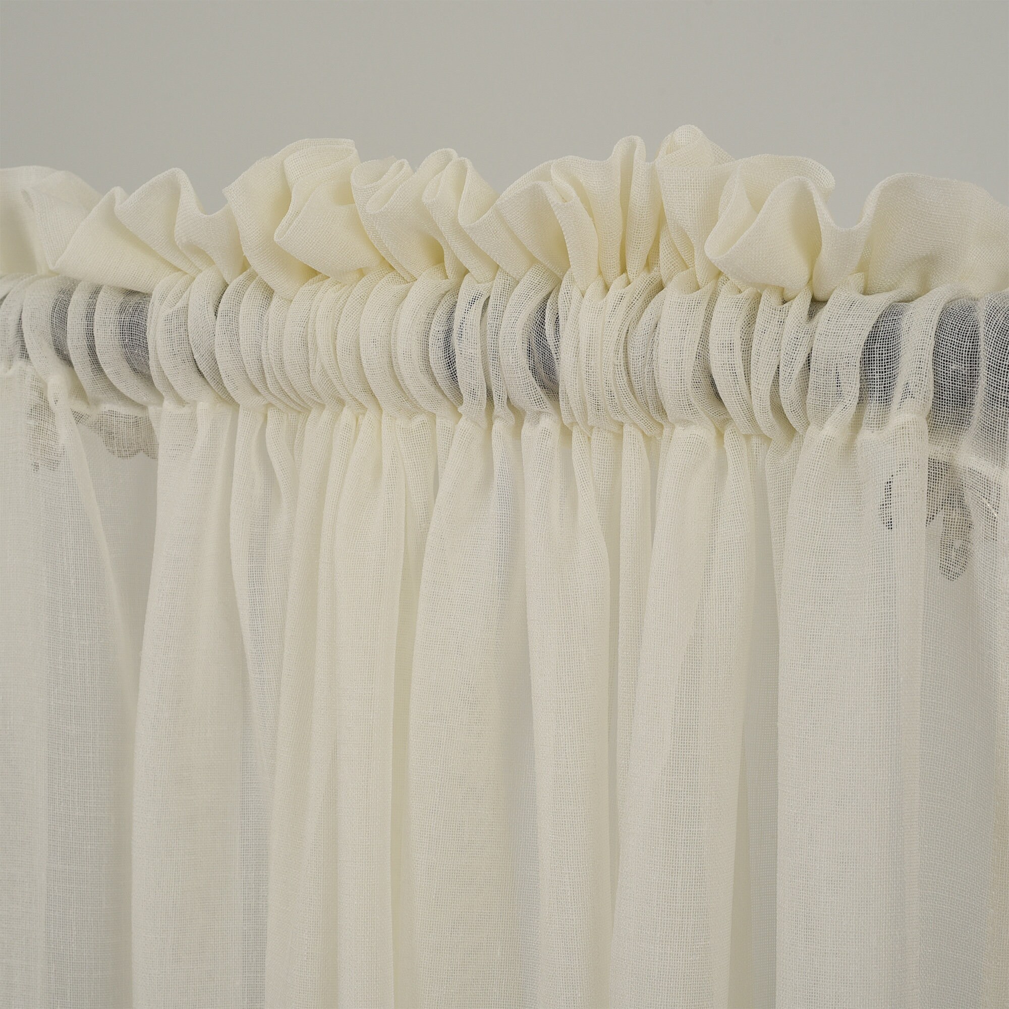 Cream Linen Look Sheers Curtain Panelsrod Pocket Sheer Etsy