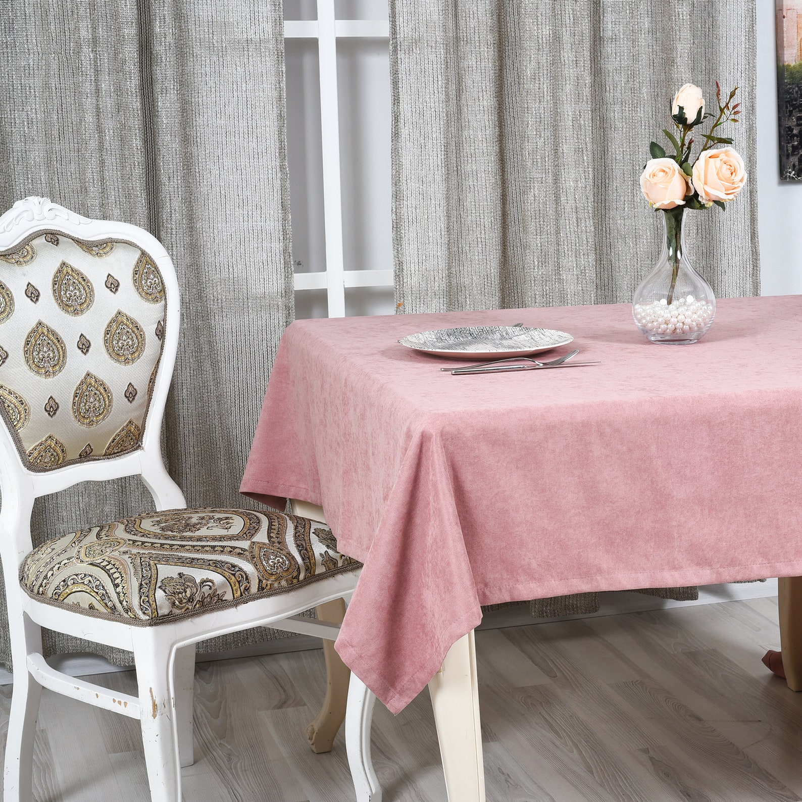 Pink Velvet Look Tablecloth 31 colors Softened Velvet Look | Etsy