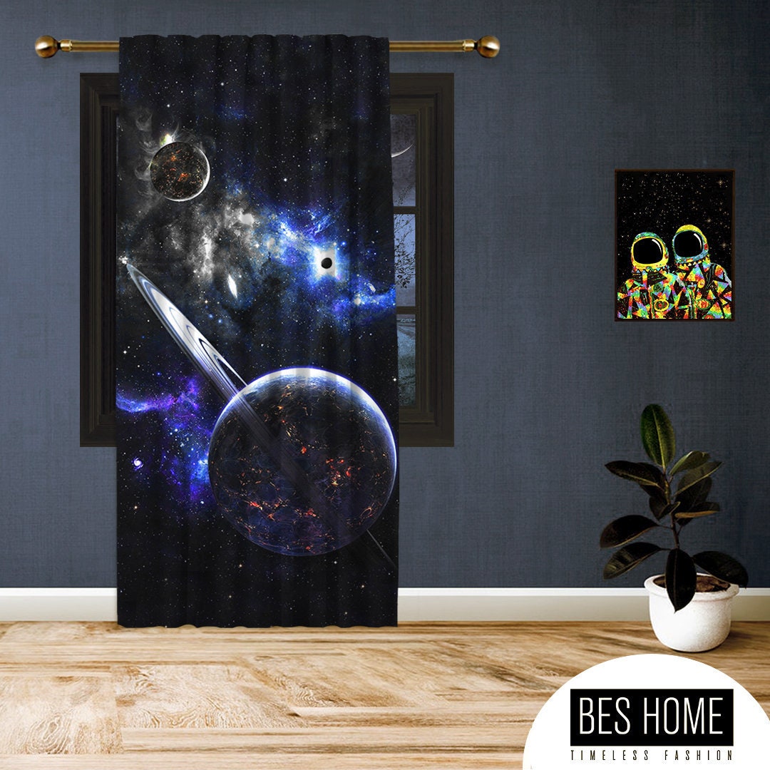 Space-X-VWindow Curtain 1 panel Blackout Room | Etsy