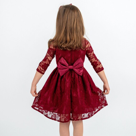 Burgundy Baby Dress 5th Birthday Girl Dress Girls Vintage Etsy