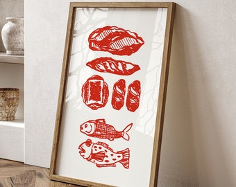 5 Loaves 2 Fish Print: Modern Christian Kitchen Art (Digital Download)