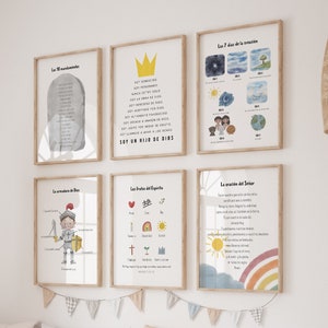 Christian Kids Educational Bilingual Set, Spanish Nursery Decor with Fruit of the Spirit, Armor of God, Church Sunday school Nursery decor