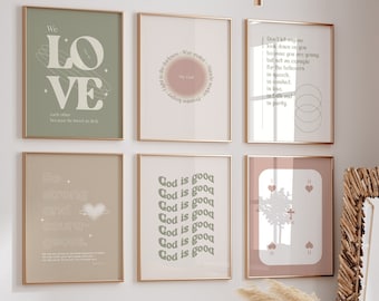 Sage Green Bible Verse Print Set: Teen Girl Dorm Decor (Digital Download)