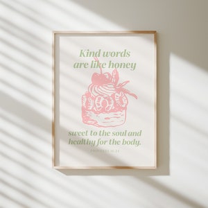 roze groen huisje kern bijbelvers Spreuken afdrukbare muurkunst, trendy esthetische flirt girly christelijke wanddecor, religieuze muurkunst