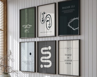 Christian Scripture Wall Art Set: Modern Bible Verse Prints (Digital Download)