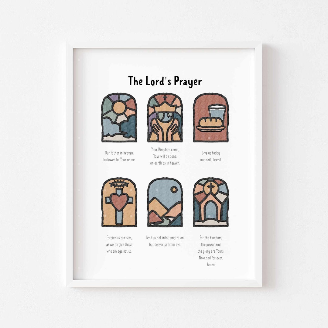 The Lord's Prayer Printable: Kids Sunday School Poster (Digital Download)