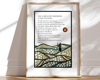 Psalm 23 Print: Modern Christian Wall Art (Digital Download)