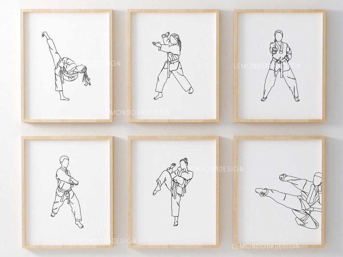Martial Arts Printables Set of 6 Taekwondo Karate Kids Sports - Etsy
