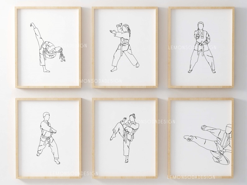 Martial Arts Printables Set of 6 Taekwondo Karate Kids Sports - Etsy