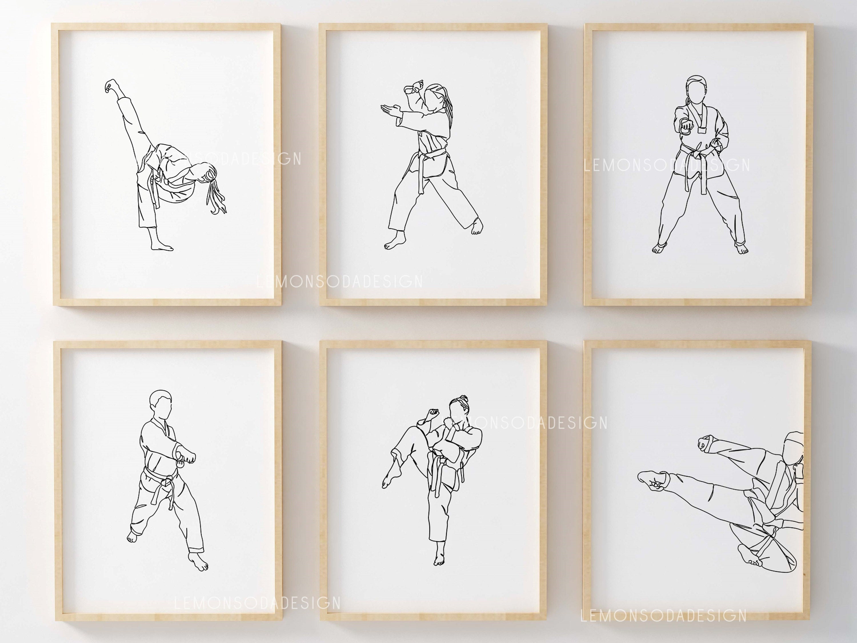 Martial Arts Printables Set of 6 Taekwondo Karate Kids Sports - Etsy