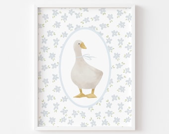 Blue Goose Nursery Art: Cottagecore Daisy Pattern (Digital Download)