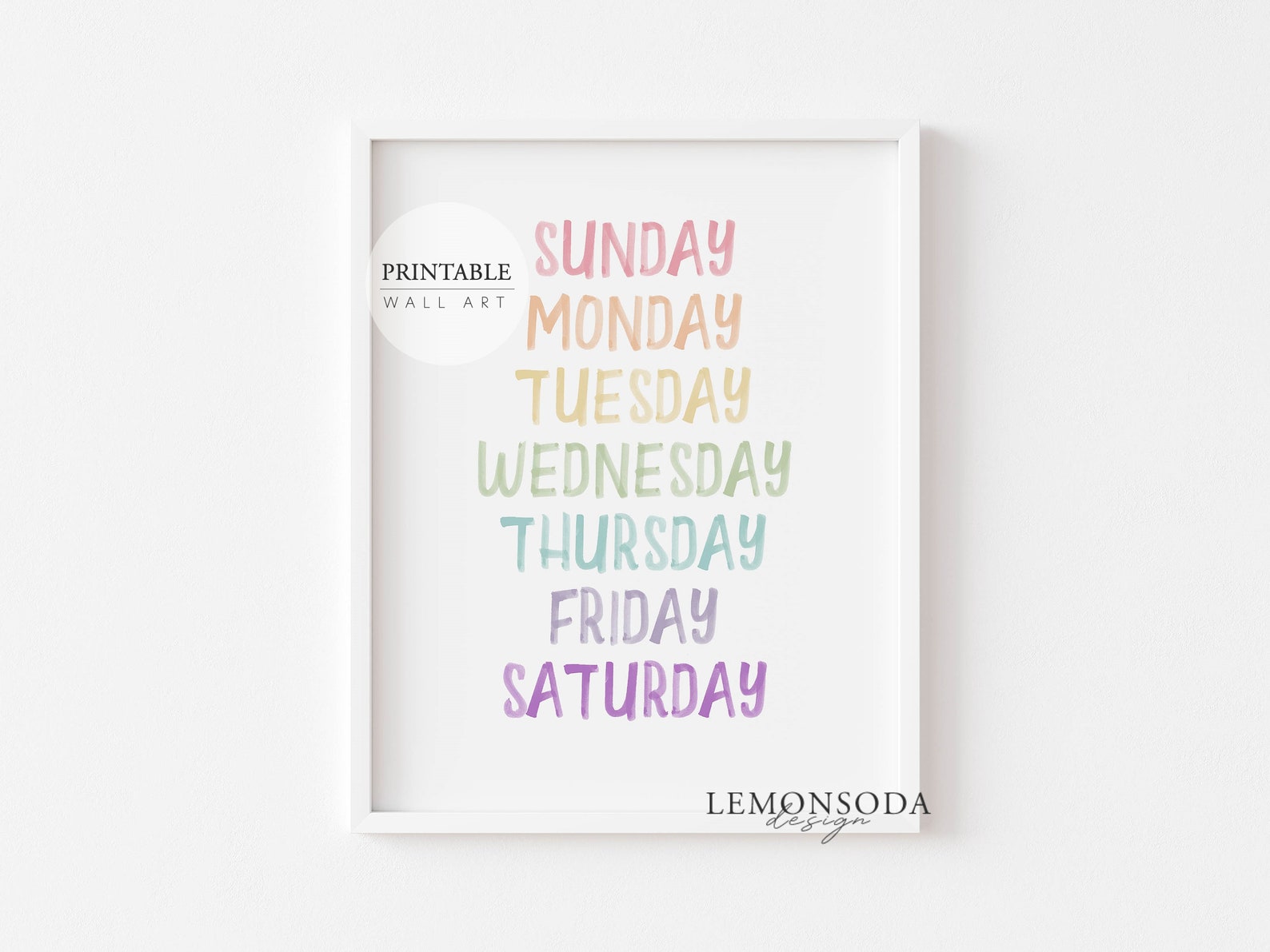 Pastel Alphabet Print Play Room Wall Shapes Days of Week - Etsy