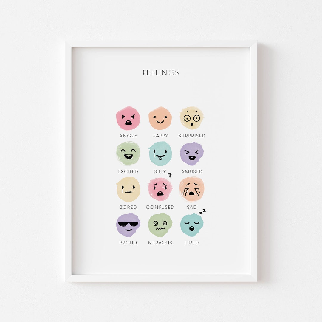 Printable Feelings Print Pastel Color Emotional Chart - Etsy