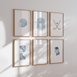 Blue hockey physical prints