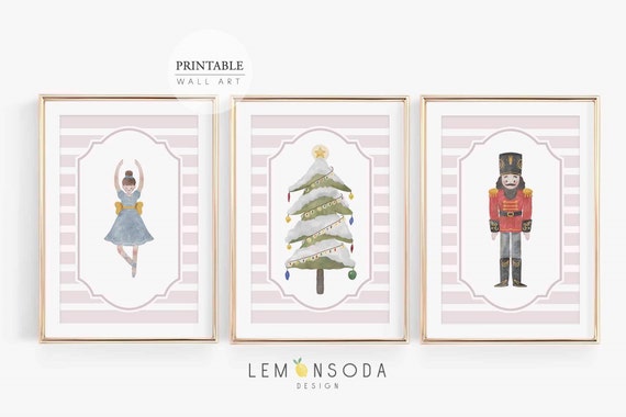 Set of 3 Nutcracker Prints Printable Christmas Nursery Wall - Etsy