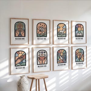 Beatitudes Bible Verse Print Set: Boho Christian Homeschool Decor (Digital Download)