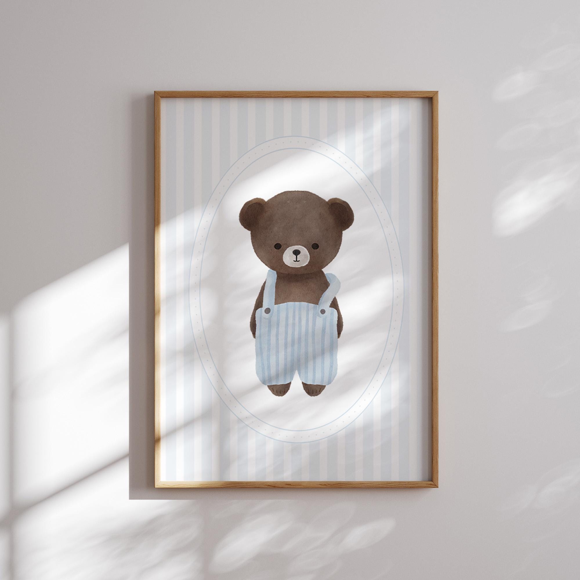Blue Baby Boy Nursery Decor: Whimsical Wall Art Prints Set (digital ...
