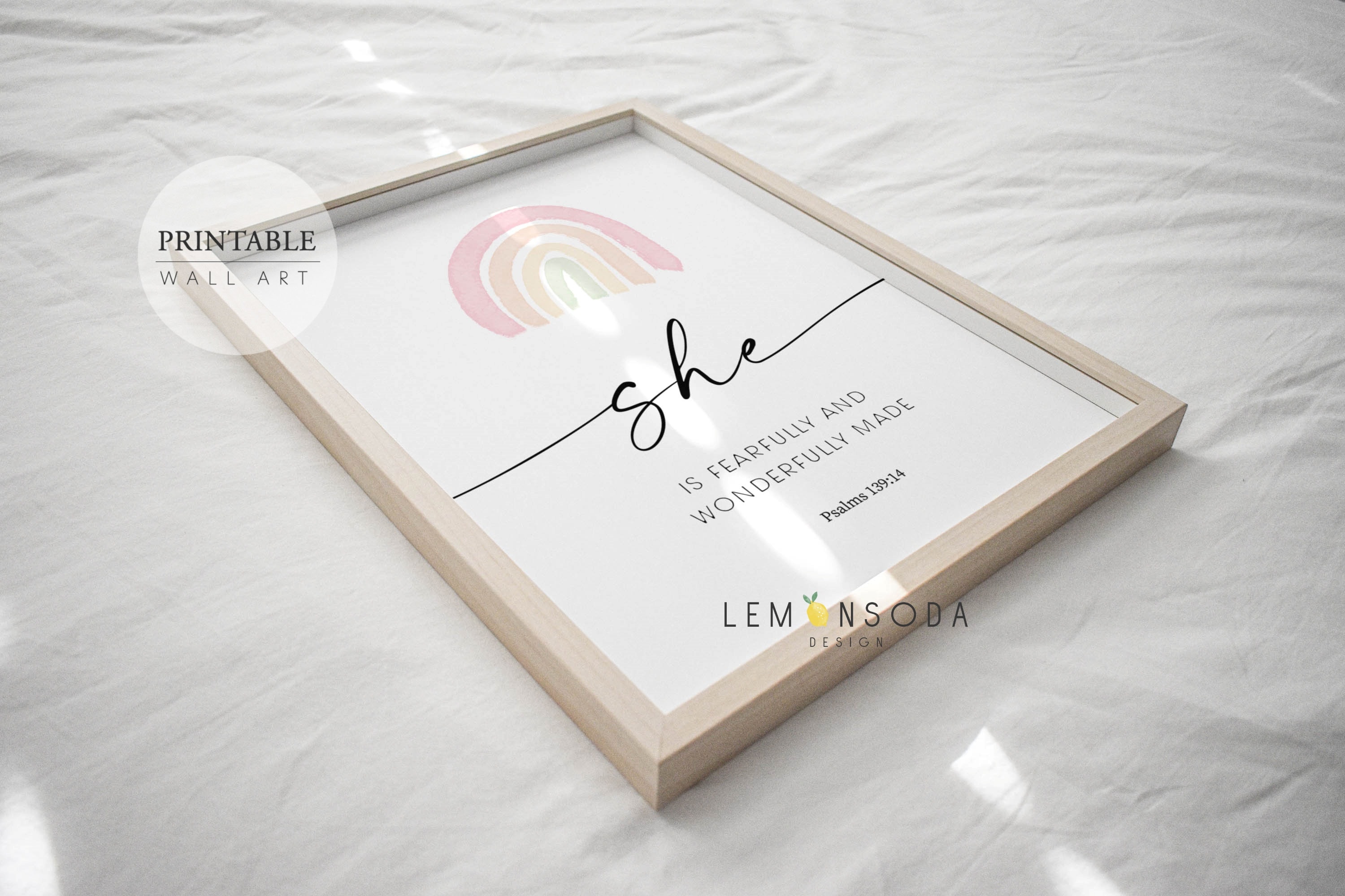 Pink Nursery Bible Verse Print Set of 3 , Psalm 139:14 Print, Baby Girl ...