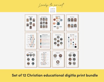 Christian Scripture Print Set: Bible Stories, Church Nursery Decor (Digital Download)