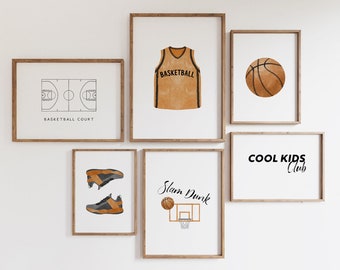 Basketball Wall Decor Set: Vintage Sports Nursery Prints (Digital Download)