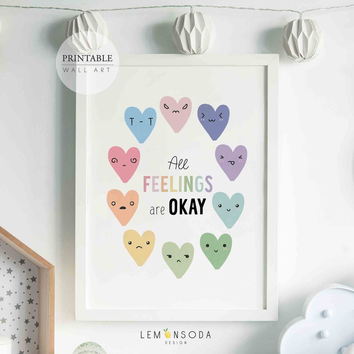 Pastel All Feelings Are Okay Print Printable School - Etsy