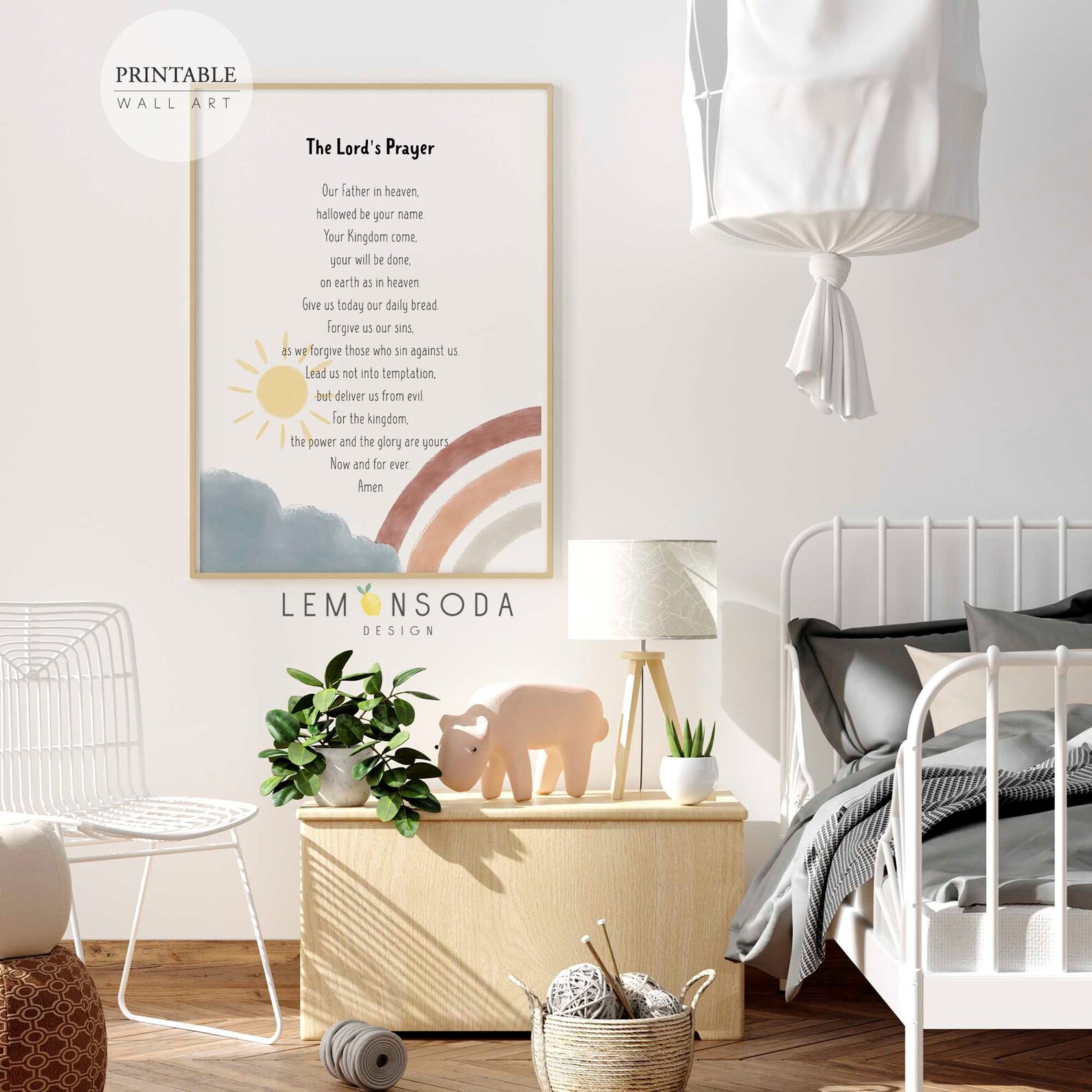 Set of 8 Christian Nursery Wall Art Bundle, PRINTABLE Church Nursery