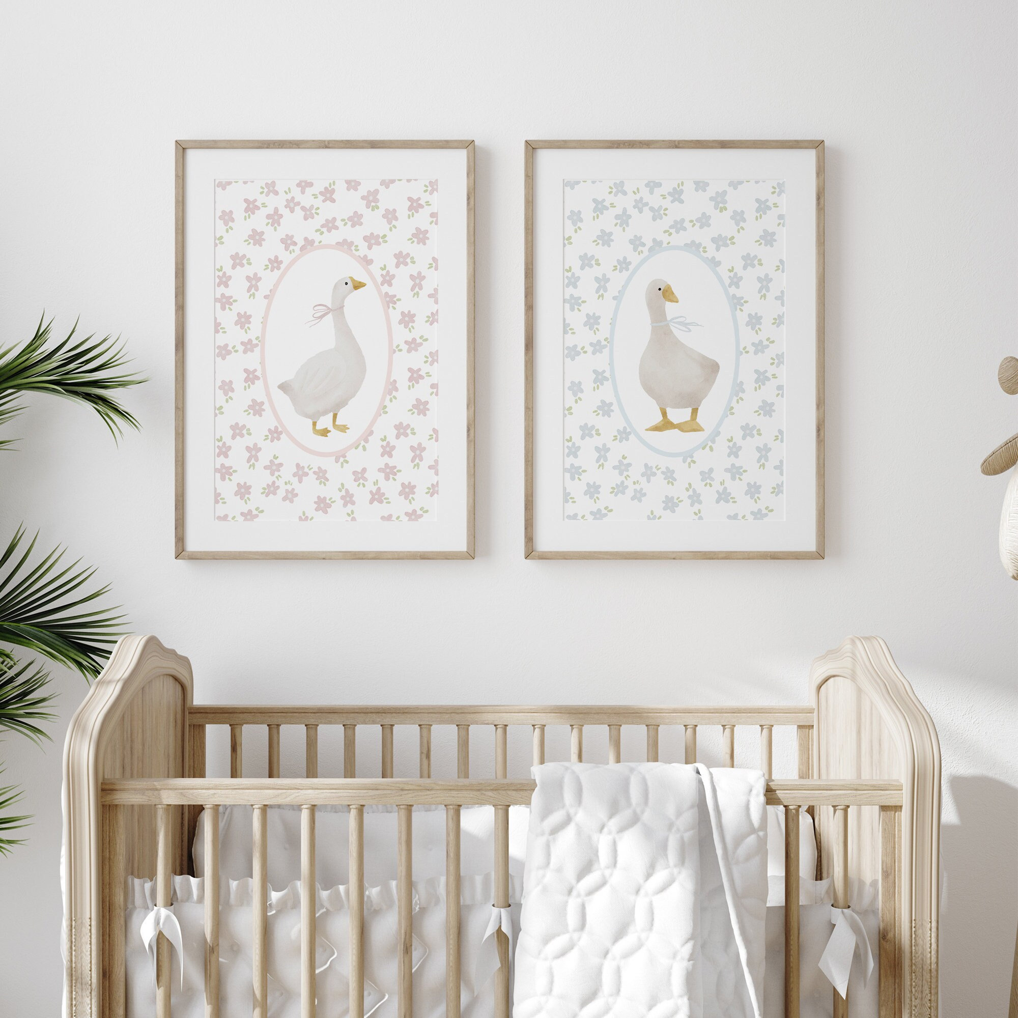 Whimsical Silly Goose Wall Decor Set of 2, Digital Print