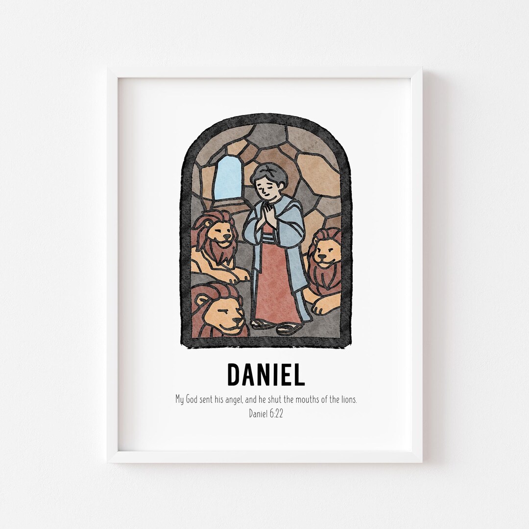 Daniel Scripture Template Daniel Bible Character Wall Art, Boho Christian Kids Scripture Print ...