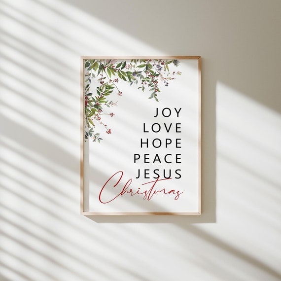 Christmas Scripture Art Print: Love, Joy, Peace, Hope (Digital Download)